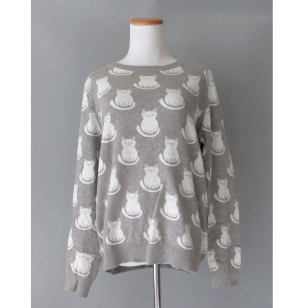 Cat Print Sweater Pullover Sweatshirt Forever 21